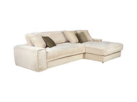 Beige corduroy rechterhoek bank met beige ribben van pascal morabito - afbeelding 3 van  6