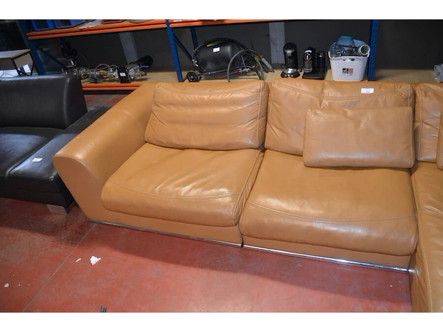 Beige lederen hoeksalon - afbeelding 5 van  7