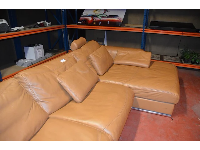Beige lederen hoeksalon - afbeelding 6 van  7