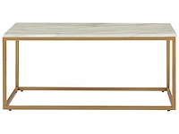 Beige salontafel met marmereffect en gouden poten - afbeelding 3 van  5