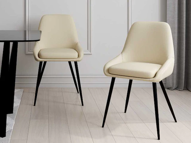 Beige stoffen stoel (x10) - afbeelding 1 van  8
