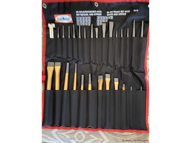 Beitel en doorslagen set 28-dlg. cv - afbeelding 1 van  6