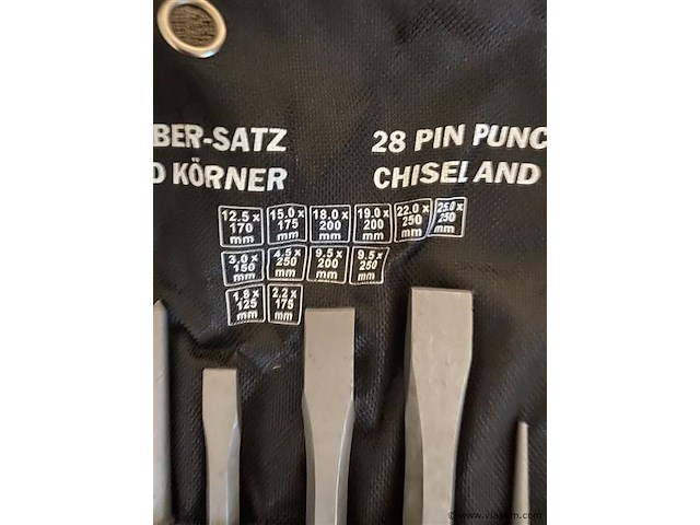 Beitel en doorslagen set 28-dlg. cv - afbeelding 3 van  6