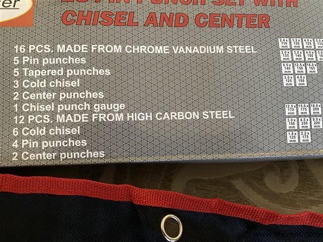 Beitel en doorslagen set 28-dlg. cv - afbeelding 6 van  6