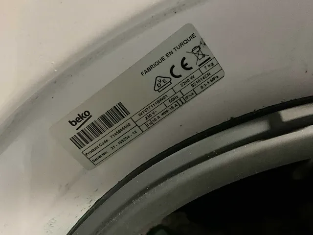 Beko wtv77111bw01 wasmachine - afbeelding 3 van  4