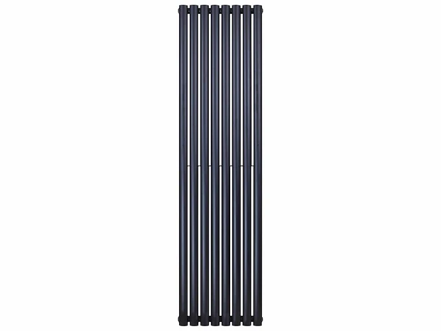 Belrad - design - verticale radiator - verti ovaal zwart dubbel 1800x590-10 elem-2050w - afbeelding 1 van  1