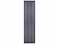 Belrad - design - verticale radiator - verti ovaal zwart dubbel 1800x590-10 elem-2050w - afbeelding 1 van  1