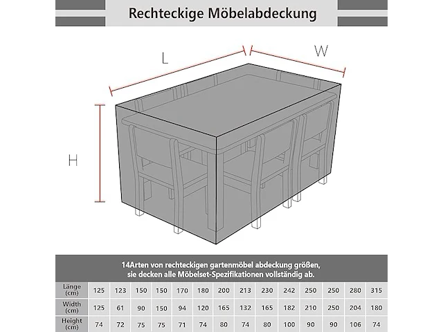 Bemece tuinmeubelafdekking 250 x 250 x 90 cm - afbeelding 3 van  5