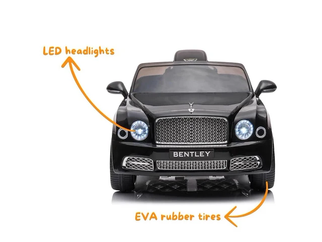 Bentley mulsanne elektrische kinderauto 12v - 3 tot 6 jaar - zwart - afbeelding 3 van  6