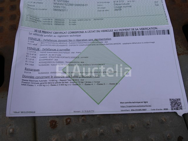 Bergingswagen man man tgl (2011-618.211 km)(vin: wamn15zz8by268559) - afbeelding 6 van  32