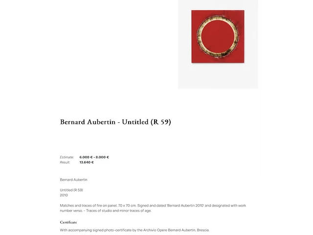 Bernard aubertin : dessin de feu sur aluminium - afbeelding 6 van  14