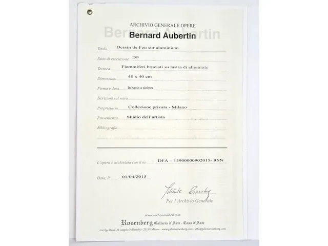 Bernard aubertin : dessin de feu sur aluminium - afbeelding 2 van  11