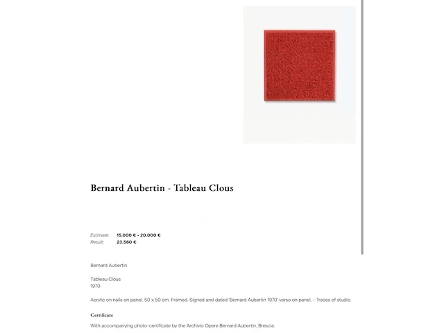 Bernard aubertin : tableau clous - afbeelding 15 van  23