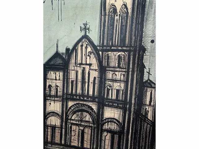 Bernard buffet (1928 - 1999) - basiliek van vézelay (1968) - afbeelding 6 van  6