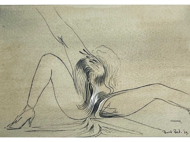 Bert post - erotische compositie - opgehoogde tekening - afbeelding 2 van  7