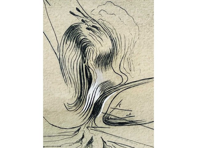 Bert post - erotische compositie - opgehoogde tekening - afbeelding 3 van  7