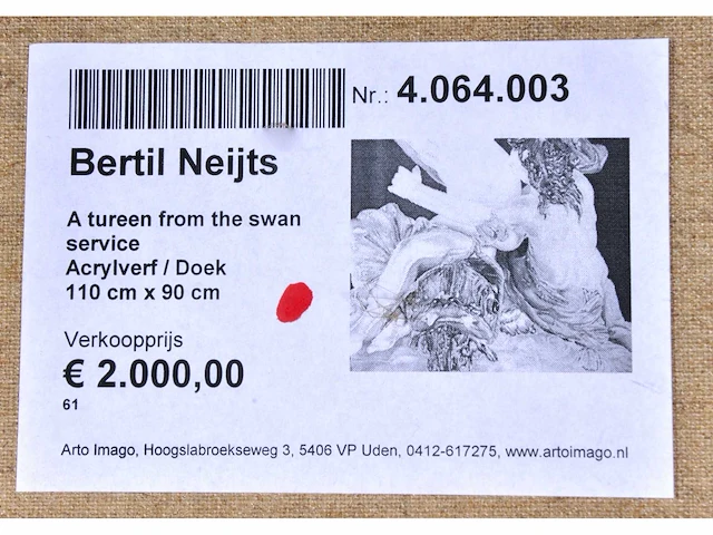 Bertil neijts - a tureen from the swan service - acryl op doek - afbeelding 7 van  15