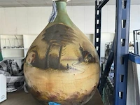 Beschilderde vaas met kunstbloem - afbeelding 3 van  4