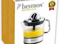 Bestron elektrische citruspers, sinaasappelpers incl. 2 perskogels en aromadeksel, motor met twee draairichtingen (links/rechts), sap reservoir: 0.7 liter, 40 watt, kleur: zilver - afbeelding 5 van  5