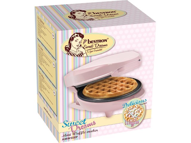 Bestron mini-wafelijzer - blauw - afbeelding 2 van  4