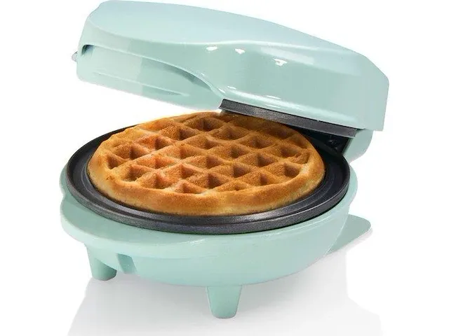 Bestron mini-wafelijzer voor klassieke wafels, wafelijzer met antiaanbaklaag, , retro design, 550 watt - afbeelding 1 van  4