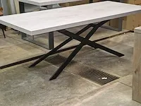 Betonlook / spideronderstel 220x90x77h - diningtable - afbeelding 1 van  7