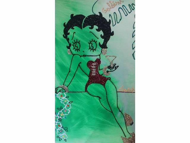 Betty boop pop-art uniek werk by hannes d'haese - afbeelding 1 van  2