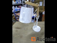 Beuken/metalen design bedlampje - afbeelding 2 van  4