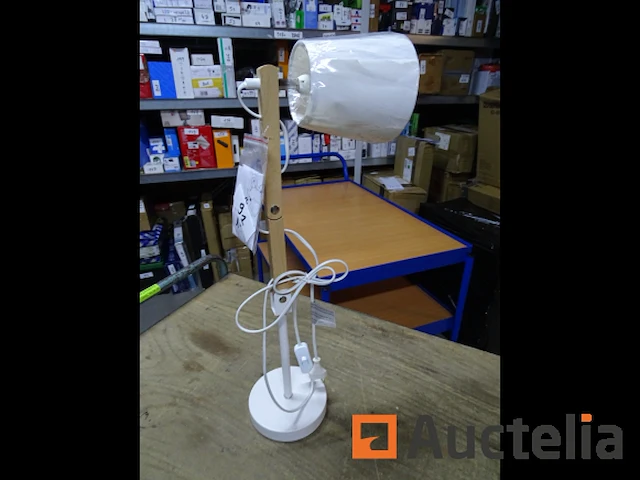 Beuken/metalen design bedlampje - afbeelding 4 van  4