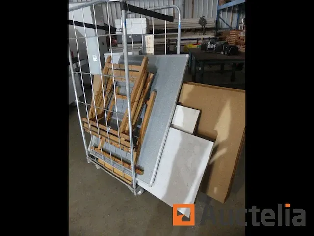 Bewaar roltafel, spaanplaat schragen - afbeelding 6 van  6