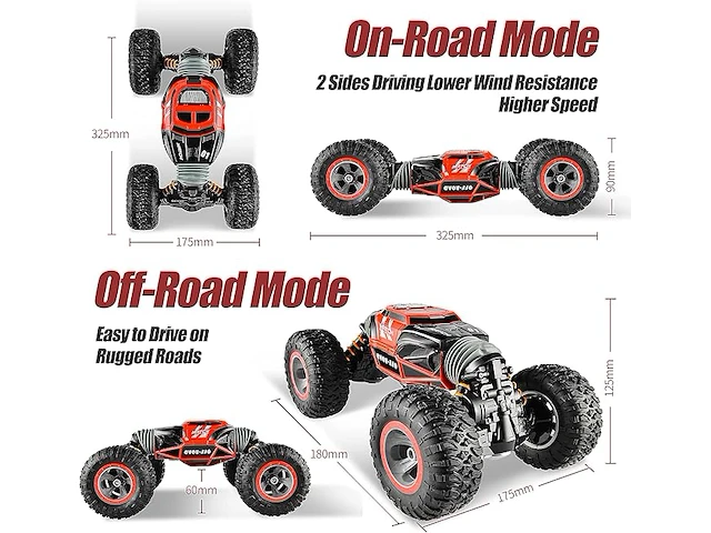 Bezgar off road transform racing car (rood) - afbeelding 2 van  3