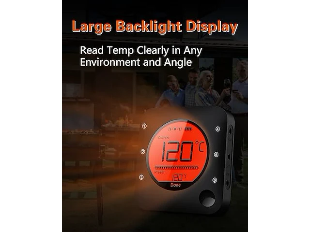 Bfour digitale grillthermometer - afbeelding 2 van  6