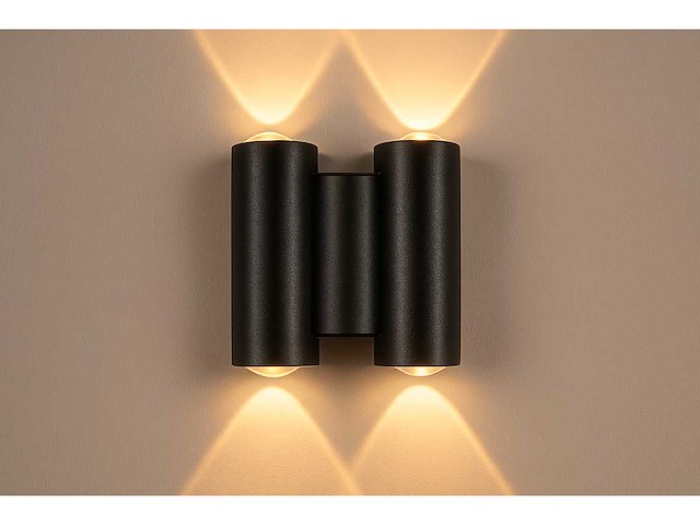 Bidirectionele led wandlamp – 4w – 3500k – ip54 – zwart – sw-47-2 (x6) - afbeelding 1 van  3