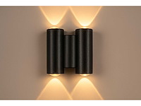 Bidirectionele led wandlamp – 4w – 3500k – ip54 – zwart – sw-47-2 (x6) - afbeelding 1 van  3