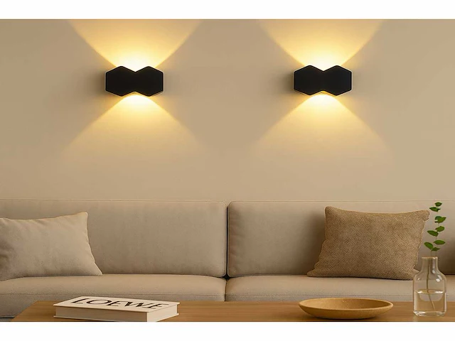 Bidirectionele led wandlamp – 4w – 3500k – ip54 – zwart – sw-51-2(x10) - afbeelding 1 van  6