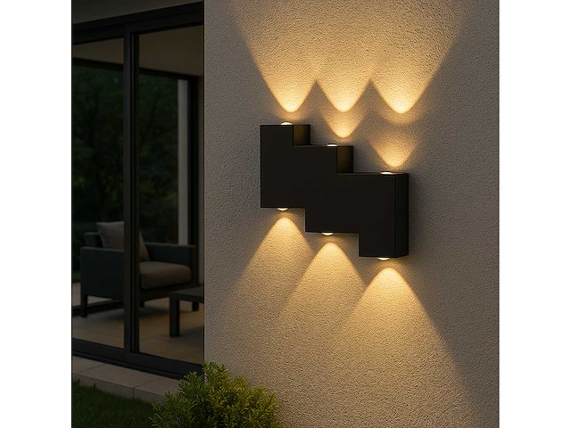 Bidirectionele led wandlamp – 6w – 3500k – ip54 – zwart – sw-45-3 (x10) - afbeelding 1 van  4