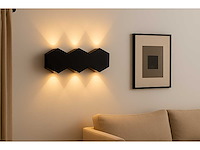 Bidirectionele led wandlamp – 6w – 3500k – ip54 – zwart – sw-51-3 (x6) - afbeelding 1 van  6