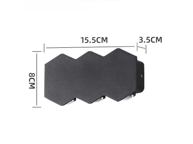 Bidirectionele led wandlamp – 6w – 3500k – ip54 – zwart – sw-51-3 (x6) - afbeelding 4 van  6