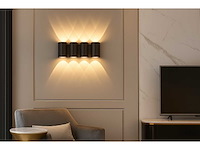 Bidirectionele led wandlamp – 8w – 3500k – ip54 – zwart – sw-47-4 (x6) - afbeelding 2 van  4