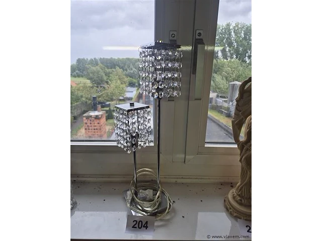 Bijzetlampje met kristallen - afbeelding 1 van  3