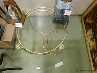 Bijzettafeltje in glas en koper - afbeelding 2 van  2