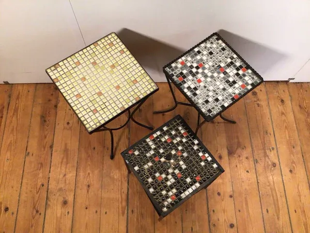 Bijzettafeltjes mozaïek (3x) - afbeelding 3 van  7