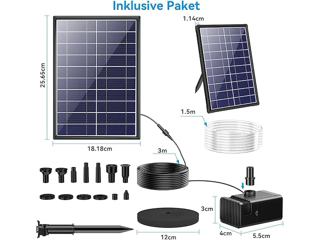 Biling 8,5 w vijverpomp op zonne-energie - afbeelding 2 van  4