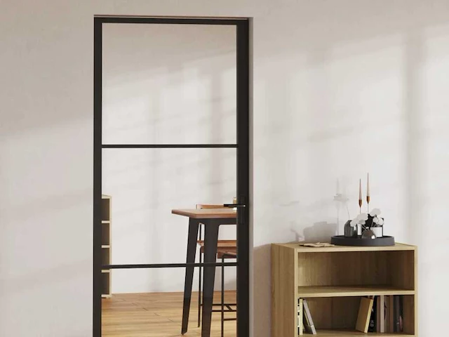 Binnendeur esg glas & aluminium - zwart - afbeelding 1 van  8