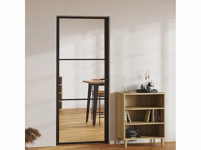 Binnendeur esg glas & aluminium - zwart - afbeelding 2 van  8