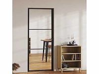 Binnendeur esg glas & aluminium - zwart - afbeelding 2 van  8