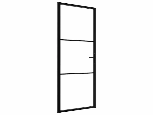 Binnendeur esg glas & aluminium - zwart - afbeelding 3 van  8