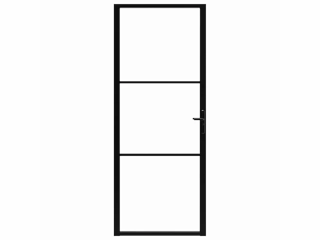 Binnendeur esg glas & aluminium - zwart - afbeelding 4 van  8