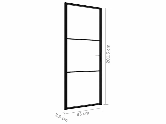 Binnendeur esg glas & aluminium - zwart - afbeelding 7 van  8