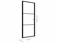 Binnendeur esg glas & aluminium - zwart - afbeelding 7 van  8